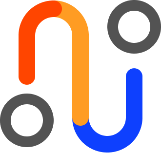 A grey circle followed by a think line that goes in a "S" horizontally to another grey circle  - Salespeak Images
