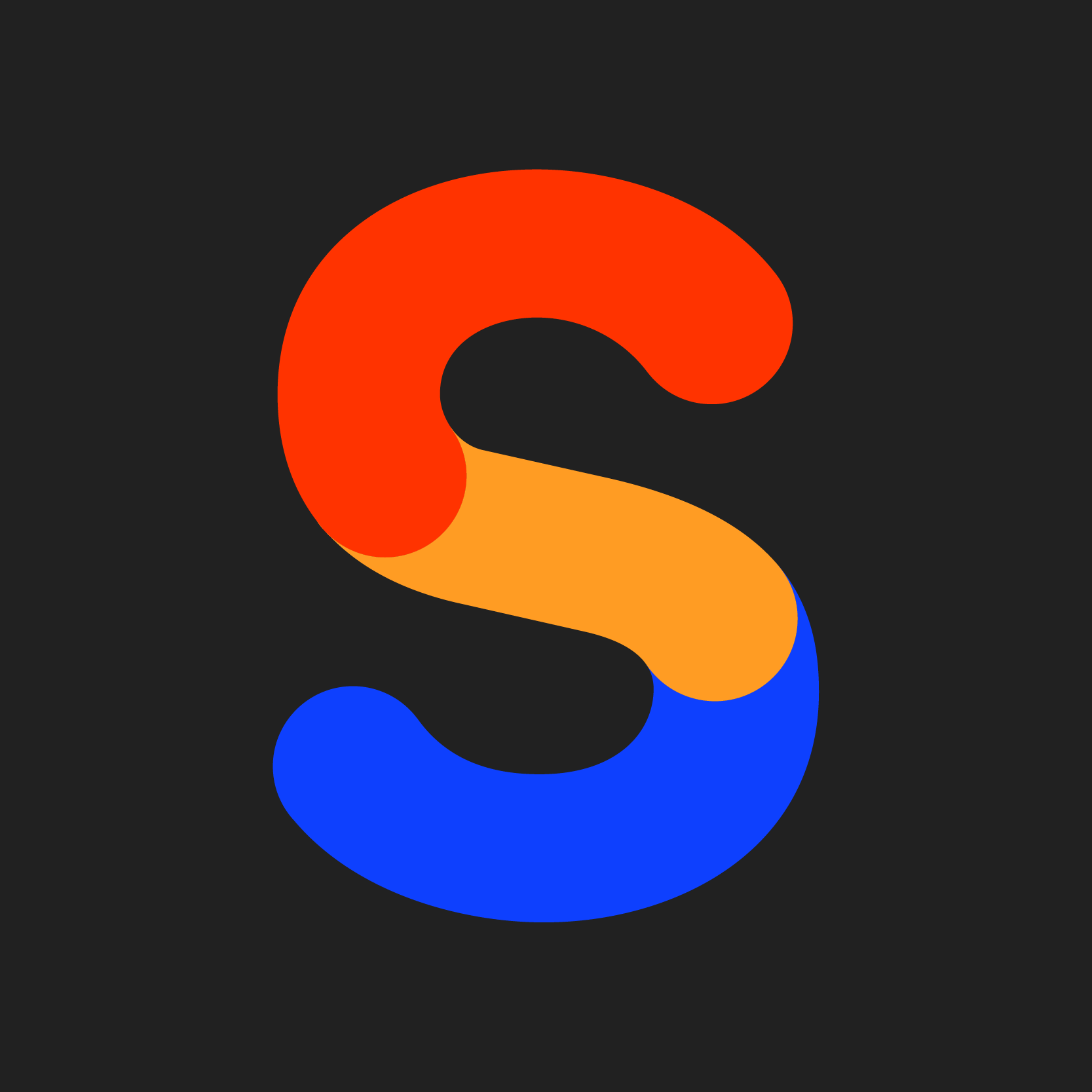 A red, orange and blue "S" - Salespeak Images