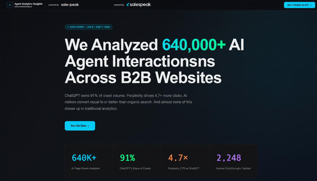 640,000 AI Agent Visits: The B2B Traffic Channel No One Is Measuring